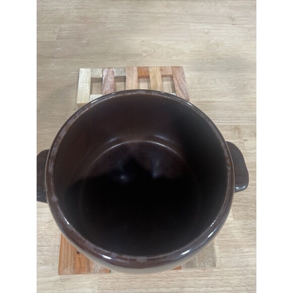 Vintage 1950s/60s WEST BEND Brown Bean Pot Stoneware w/ Oven Use Only - Picture 4 of 14